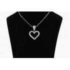 0.44 Cts. Outlined Diamond Heart Pendant